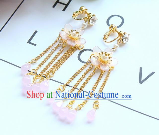 Top Grade Handmade Wedding Bride Earrings, Traditional Princess Baroque Flowers Tassel Wedding Accessories Eardrop for Women