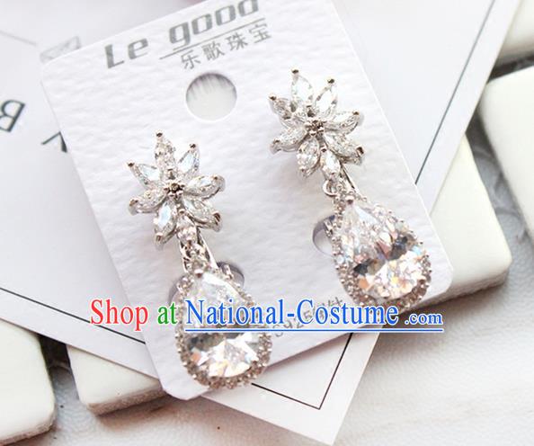 Top Grade Handmade Wedding Bride Accessories Earrings, Traditional Princess Wedding Crystal Eardrop for Women