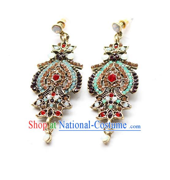 Top Grade Handmade Wedding Bride Vintage Earrings, Traditional Princess Baroque Wedding Accessories Eardrop for Women