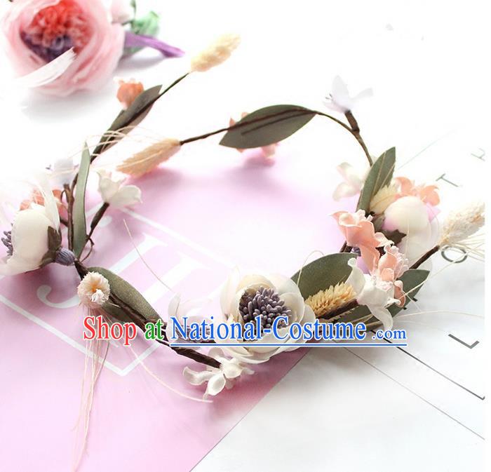 Top Grade Handmade Wedding Bride Hair Accessories Flower Headwear Garland, Traditional Princess Baroque Hair Clasp for Women