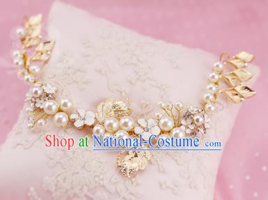 Top Grade Handmade Wedding Bride Hair Accessories Barrette, Traditional Princess Baroque Pearl Hair Clasp Wedding Headpiece for Women