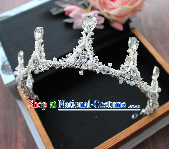 Top Grade Handmade Wedding Bride Hair Accessories Crystal Headwear, Traditional Princess Baroque Pearl Hair Clasp Wedding Headpiece for Women