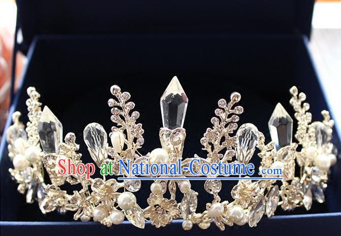 Top Grade Handmade Wedding Bride Hair Accessories Queen Crystal Headwear, Traditional Princess Baroque Royal Crown Wedding Headpiece for Women