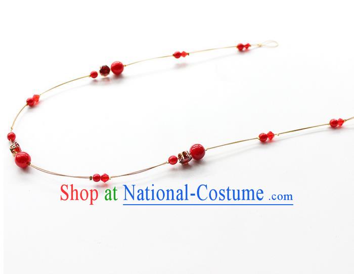 Top Grade Handmade Wedding Bride Hair Accessories Headwear, Traditional Princess Baroque Red Hair Clasp Headpiece for Women