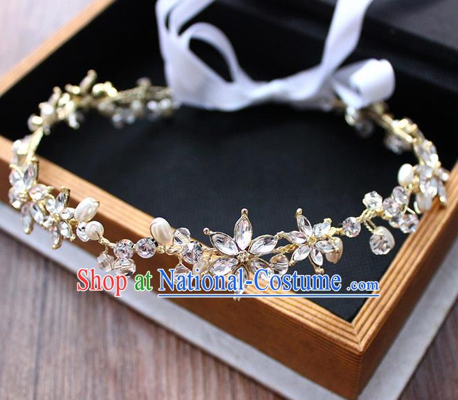 Top Grade Handmade Wedding Bride Hair Accessories, Traditional Princess Crystal Beads Hair Clasp Headpiece for Women