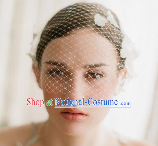 Top Grade Handmade Wedding Bride Hair Veil, Traditional Baroque Queen Lace Flower Wedding Headpiece for Women