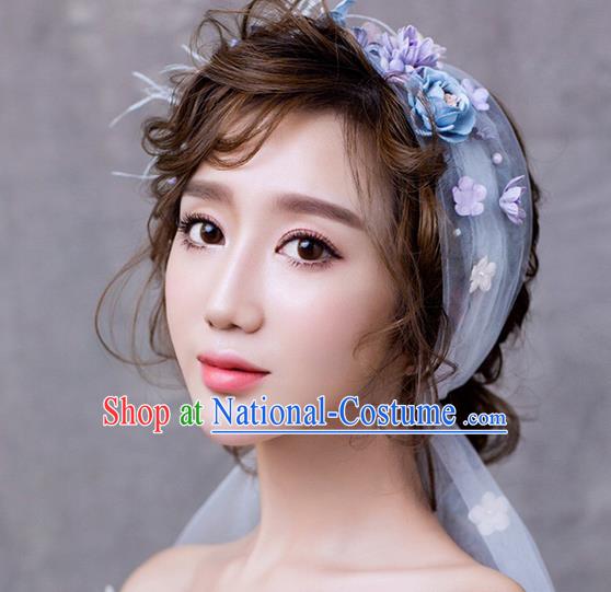 Top Grade Handmade Wedding Bride Hair Accessories Hair Band Complete Set, Traditional Princess Wedding Headwear for Women