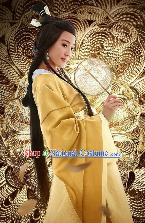 Traditional Ancient Chinese Three Kingdoms Period Female Imperial Consort Costume, The Advisors Alliance Imperial Concubine Dress Clothing and Headpiece Complete Set