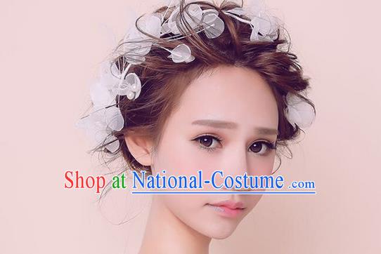 Top Grade Handmade Wedding Bride Hair Accessories Headwear, Traditional Princess Baroque Silk Hair Clasp Headpiece for Women