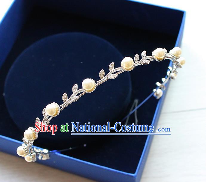 Top Grade Handmade Wedding Bride Hair Accessories Tuck Comb, Traditional Princess Wedding Pearl Hair Clasp Headwear for Women