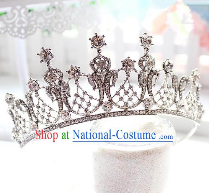 Top Grade Handmade Wedding Bride Hair Accessories Luxury Queen Crown, Traditional Baroque Princess Crystal Royal Crown Wedding Headwear for Women