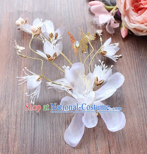 Top Grade Handmade Wedding Bride Hair Accessories Headwear Silk Flower Hair Stick, Traditional Princess Baroque Headpiece for Women