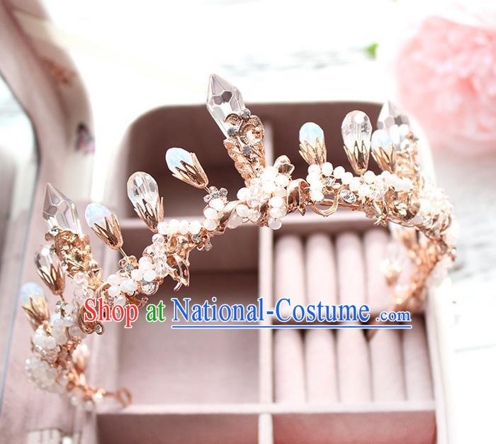 Top Grade Handmade Wedding Bride Hair Accessories Luxury Queen Crystal Crown, Traditional Baroque Princess Royal Crown Wedding Headwear for Women