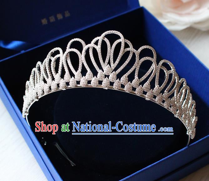 Top Grade Handmade Wedding Hair Accessories Bride Luxury Crystal Diamante Crown, Traditional Baroque Princess Zircon Royal Crown Wedding Headwear for Women