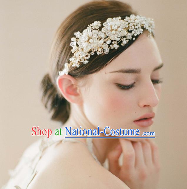 Top Grade Handmade Wedding Bride Hair Accessories Crystal Headwear, Traditional Princess Baroque Hair Stick Headpiece Pearl Hair Clips for Women