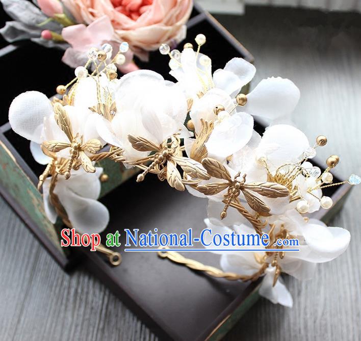 Top Grade Handmade Wedding Bride Hair Accessories Silk Flowers Hair Clasp, Traditional Princess Baroque Hair Stick Headpiece for Women