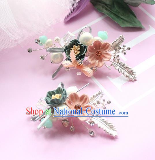 Top Grade Handmade Wedding Bride Hair Accessories Hair Claws, Traditional Princess Baroque Hair Stick Headpiece for Women