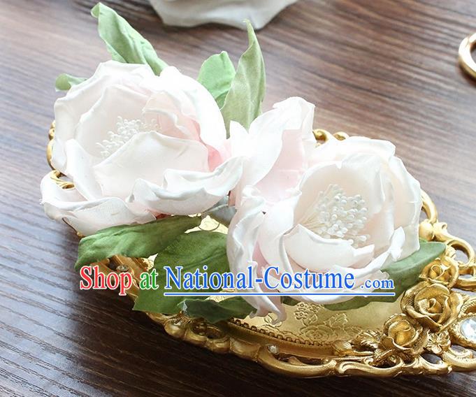 Top Grade Handmade Wedding Bride Hair Accessories Flowers Hair Claw, Traditional Princess Baroque Flowers Hairpins Headpiece for Women