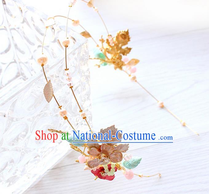 Top Grade Handmade Wedding Bride Hair Accessories Golden Hair Clips, Traditional Princess Baroque Conch Hair Clasp Headpiece for Women