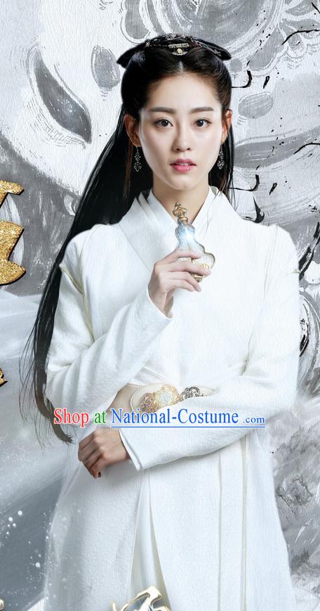 Traditional Ancient Chinese Nobility Lady Costume and Handmade Headpiece Complete Set, Elegant Hanfu Clothing Chinese Princess Dress Clothing