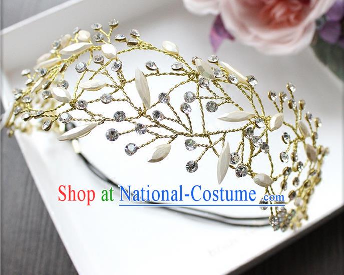 Top Grade Handmade Wedding Bride Hair Accessories Crystal Hair Clasp, Traditional Princess Baroque Headband Headpiece for Women