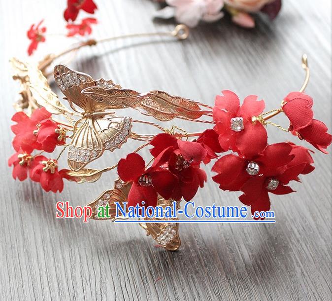 Top Grade Handmade Wedding Hair Accessories Bride Vintage Butterfly Hair Clasp, Traditional Baroque Princess Crystal Royal Crown Wedding Headwear for Women