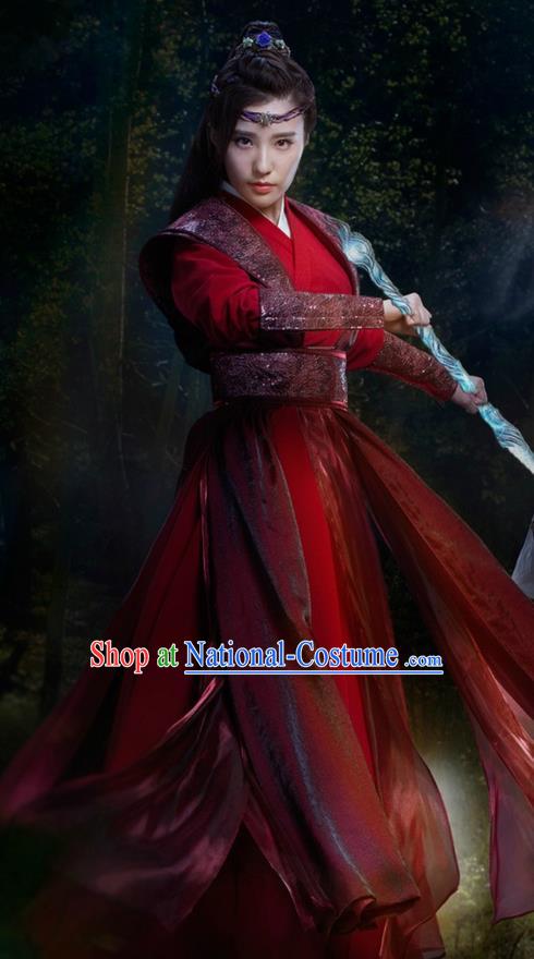 Traditional Ancient Chinese Chivalrous Women Costume and Handmade Headpiece Complete Set, Elegant Hanfu Clothing Chinese Jianghu Swordswoman Dress Clothing