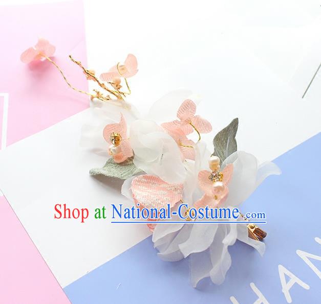 Top Grade Handmade Wedding Bride Hair Accessories Silk Flower Hair Claw, Traditional Princess Baroque Hair Stick Headpiece for Women