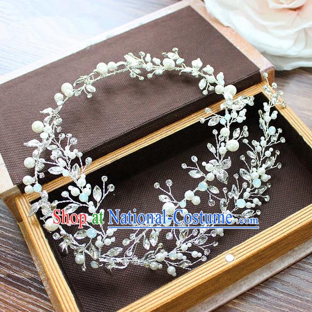 Top Grade Handmade Wedding Bride Hair Accessories Beads Hair Clasp, Traditional Princess Baroque Crystal Headband Headpiece for Women