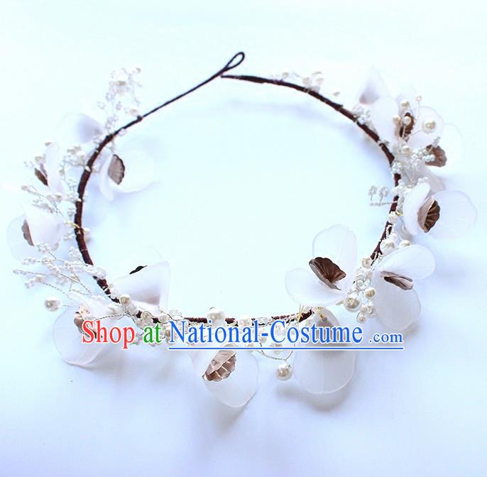 Top Grade Handmade Wedding Bride Hair Accessories Flowers Headband, Traditional Princess Baroque Crystal Hair Clasp Headpiece for Women