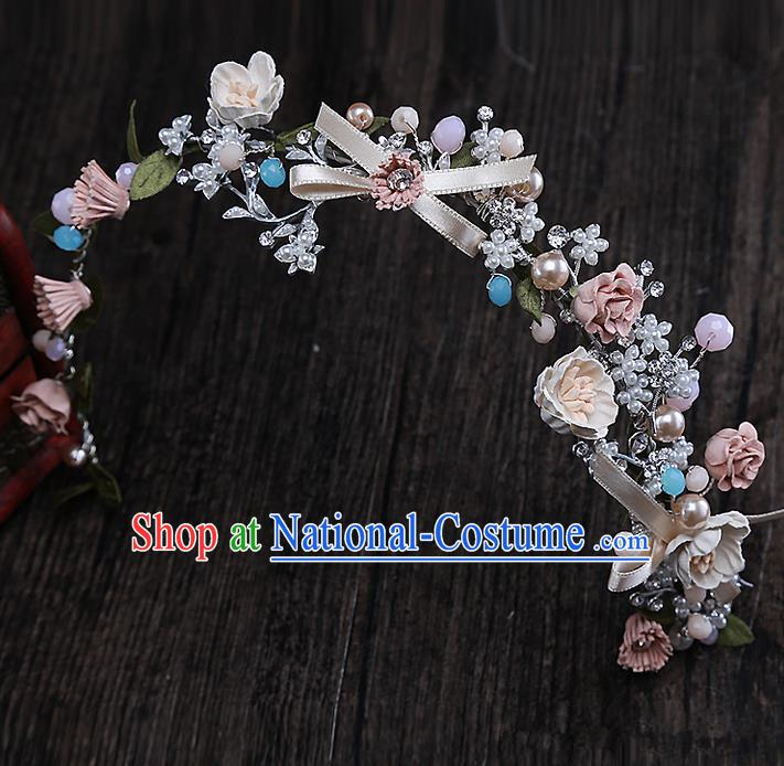 Top Grade Handmade Wedding Bride Hair Accessories Flowers Hair Clasp, Traditional Baroque Princess Hair Clip Headband Headpiece for Women