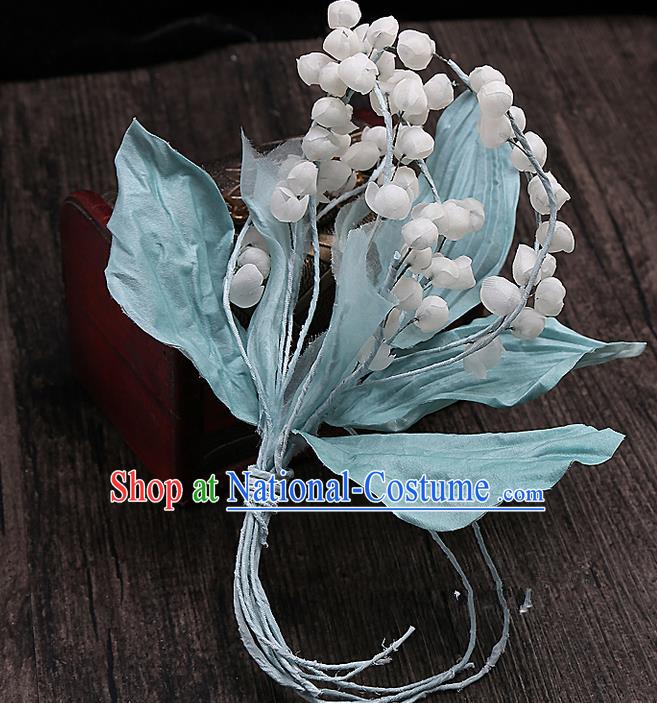 Top Grade Handmade Wedding Bride Hair Accessories Blue Flower Hairpin, Traditional Baroque Princess Hair Stick Headpiece for Women