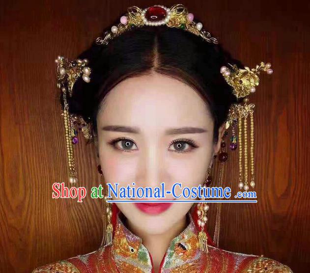 Chinese Ancient Style Hair Jewelry Accessories Hairpins Headwear Headdress Hair Fascinators for Women