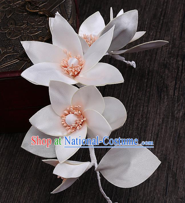 Top Grade Handmade Wedding Bride Hair Accessories Flowers Headband Hair Clasp, Traditional Baroque Princess Hair Stick Headpiece for Women