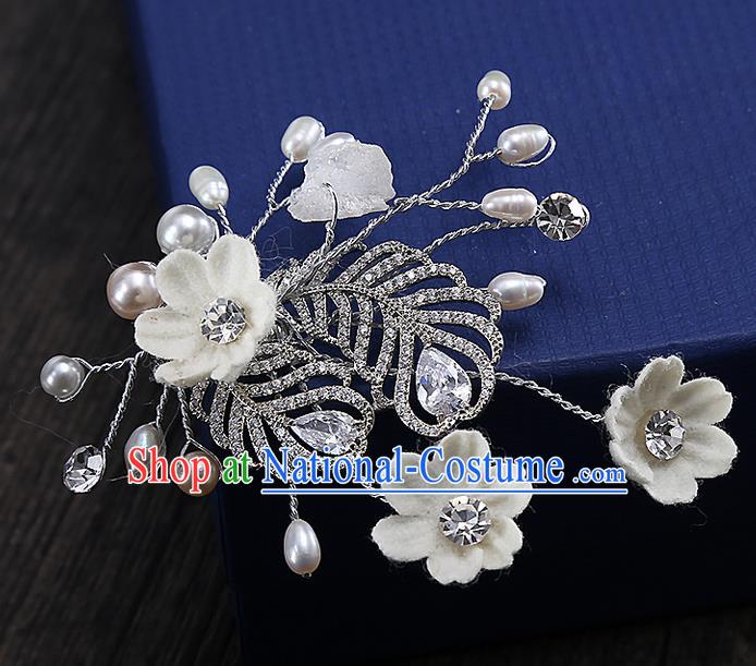 Top Grade Handmade Wedding Bride Hair Accessories Zircon Hair Claw, Traditional Princess Baroque Hair Stick Headpiece for Women