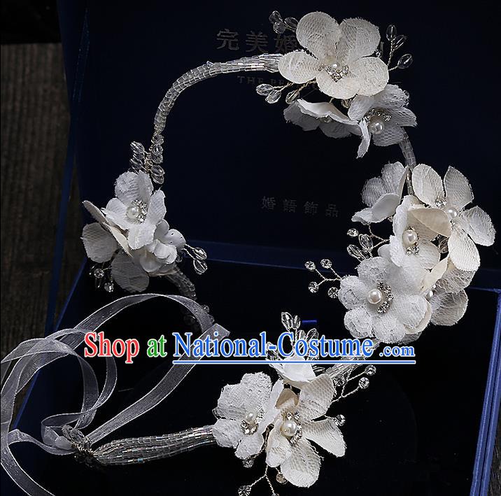 Top Grade Handmade Wedding Dragonfly Hair Accessories Bride Flowers Hair Clasp, Traditional Baroque Princess Headband Hair Clip Headpiece for Women