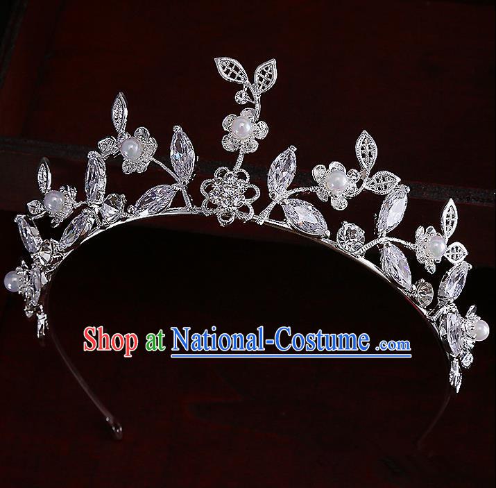 Top Grade Handmade Wedding Hair Accessories Bride Princess Imperial Crown, Traditional Baroque Crystal Royal Crown Wedding Headwear for Women