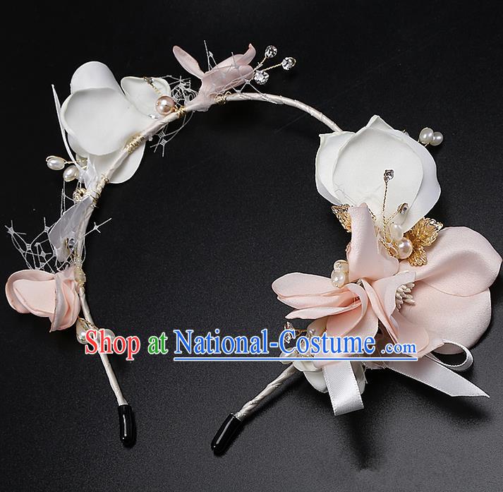 Top Grade Handmade Wedding Dragonfly Hair Accessories Bride Flowers Hair Clasp, Traditional Baroque Princess Hair Clip Headpiece for Women