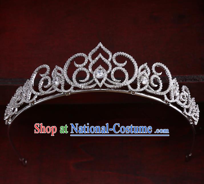 Top Grade Handmade Wedding Hair Accessories Bride Princess Zircon Imperial Crown, Traditional Baroque Crystal Royal Crown Wedding Headwear for Women