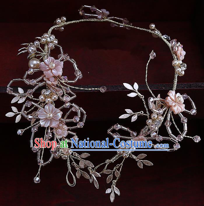 Top Grade Handmade Wedding Dragonfly Hair Accessories Bride Hair Clasp, Traditional Baroque Princess Pink Crystal Headband Hair Stick Headpiece for Women