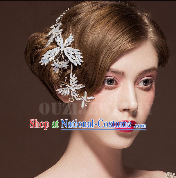 Top Grade Handmade Wedding Dragonfly Hair Accessories Bride Butterfly Hair Stick, Traditional Baroque Princess Hair Clasp Headband Headdress for Women