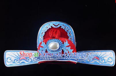 Traditional Chinese Ancient Peking Opera Accessories Lang Scholar Hat, Traditional Chinese Beijing Opera Young Men Bridegroom Headwear