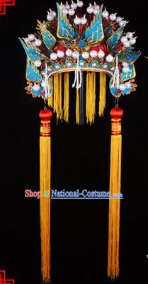 Traditional Chinese Ancient Peking Opera Accessories She Saihua Pearl Hat, Traditional Chinese Beijing Opera Pantaloon Old Women Headwear Phoenix Coronet