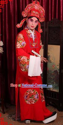 Traditional Chinese Beijing Opera Young Men Wedding Clothing, China Peking Opera Scholar Robe Opera Bridegroom Costumes