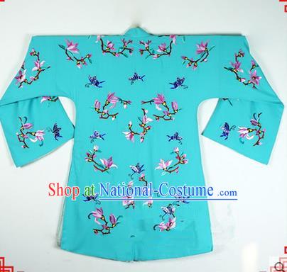 Traditional Chinese Beijing Opera Shaoxing Opera Young Lady Clothing, China Peking Opera Diva Role Hua Tan Costume Embroidered Magnolia Robe Green Opera Costumes