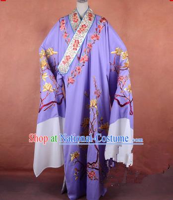 Traditional Chinese Beijing Opera Niche Purple Dress Clothing, China Peking Opera Gifted Youth Man Costume Embroidered Robe Opera Costumes