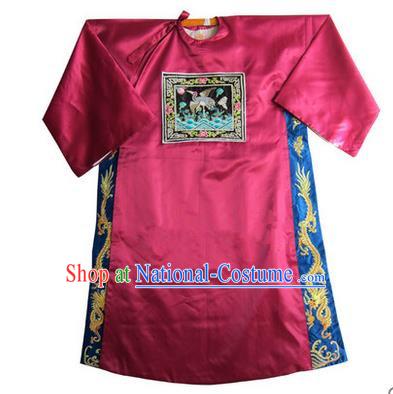 Traditional Chinese Beijing Opera Shaoxing Opera Magistrate Clothing, China Peking Opera Red Embroidered Robes