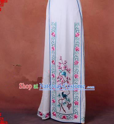 Traditional Chinese Beijing Opera Servant Girl Dress, China Peking Opera Young Lady Costume Embroidered Opera Skirt