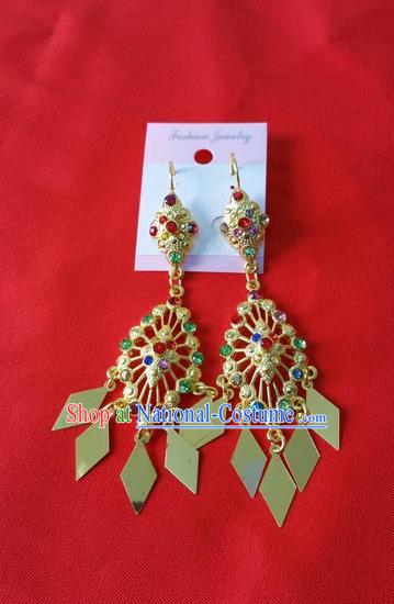 Traditional Traditional Thailand Jewelry Accessories Earrings, Southeast Asia Thai Eardrops for Women