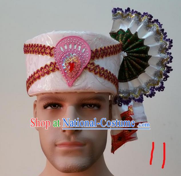 Traditional Traditional Thailand Accessories Hat, Southeast Asia Thai Dai Nationality Headwear for Men